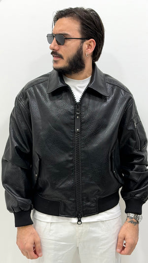 Jacket in ecopelle - BLACK