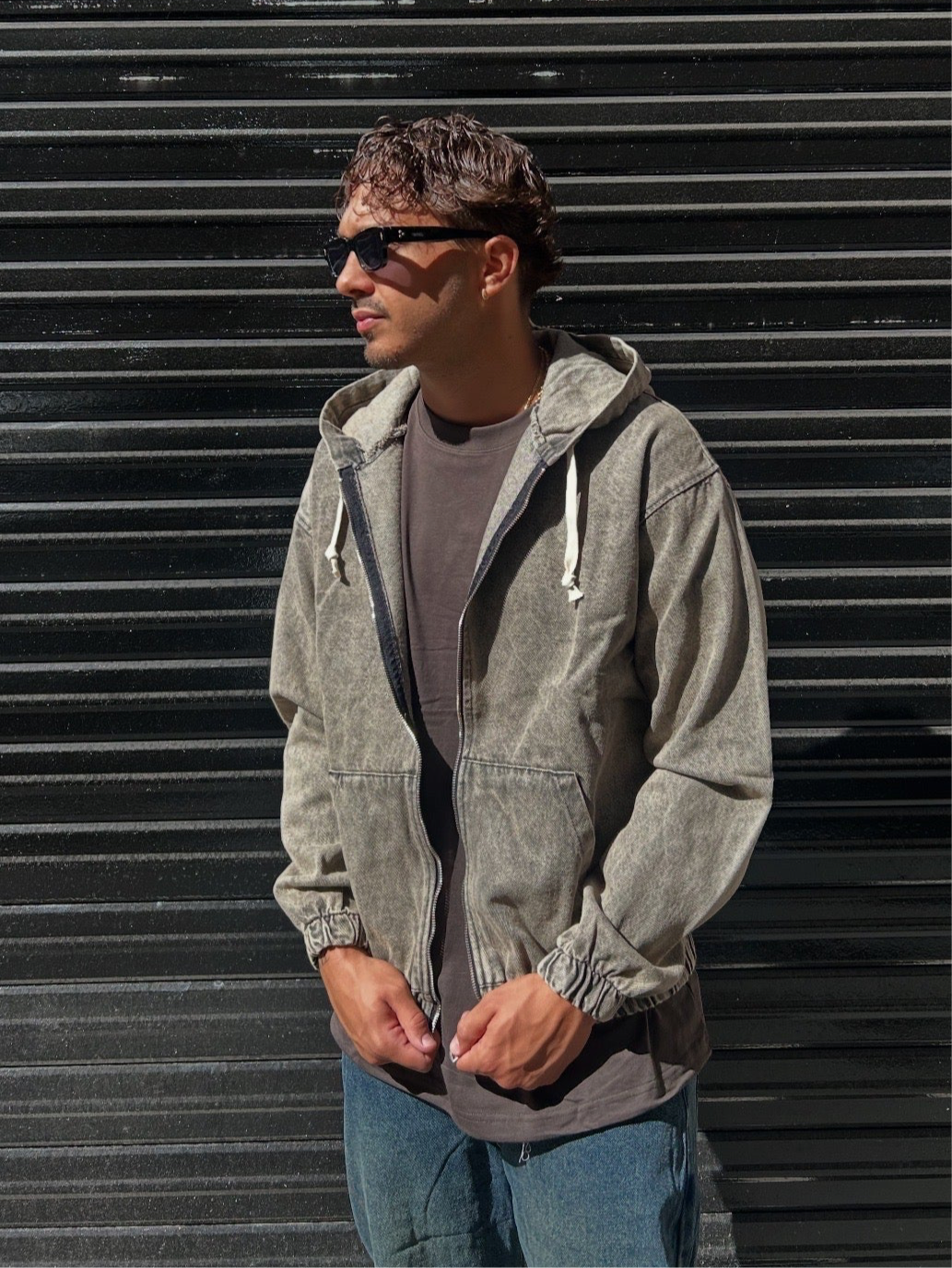 Jacket Jeans con Cappuccio e elastico