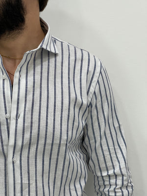 Camicia in 100% Lino riga piccola - Messico
