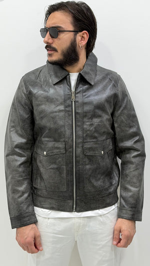 Jacket in ecopelle - Marmo