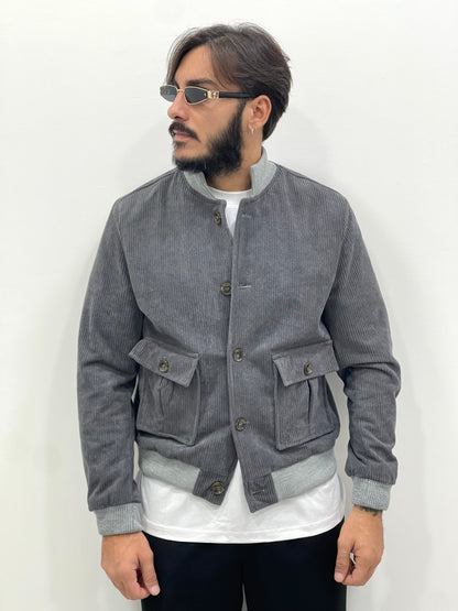 Giubbotto in velluto con elastici