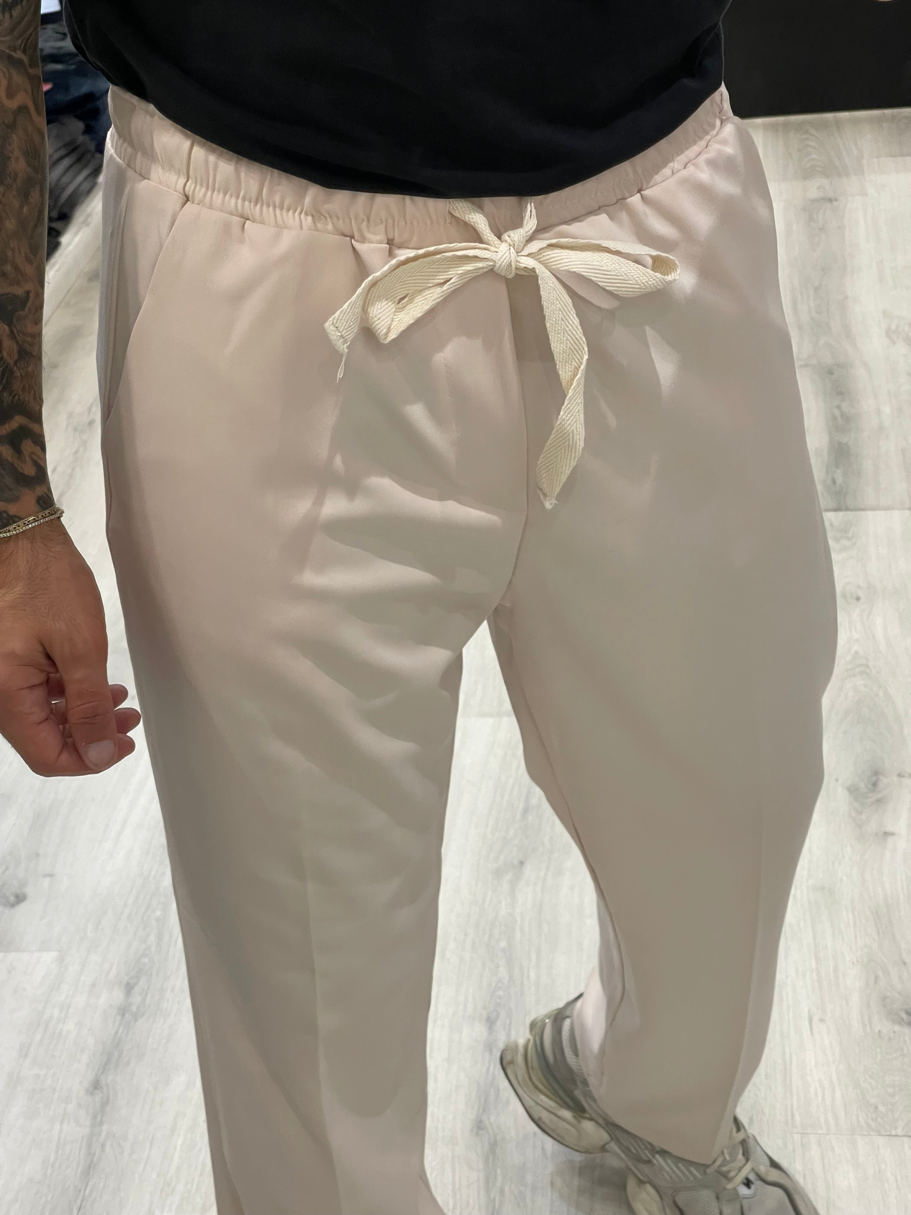 Pantalone fondo largo 22cm - Crema