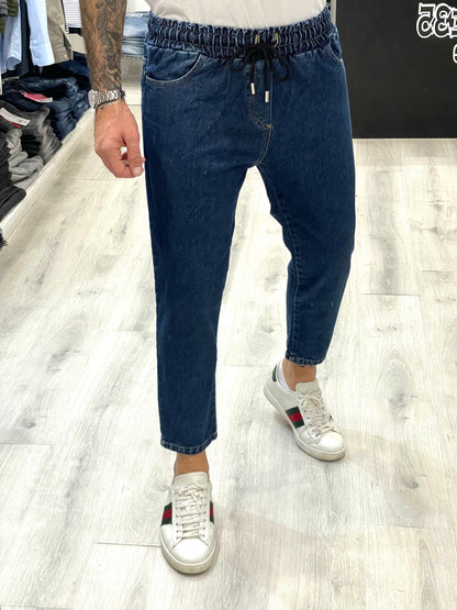 Pantalon palazzo en jean - délavage brut