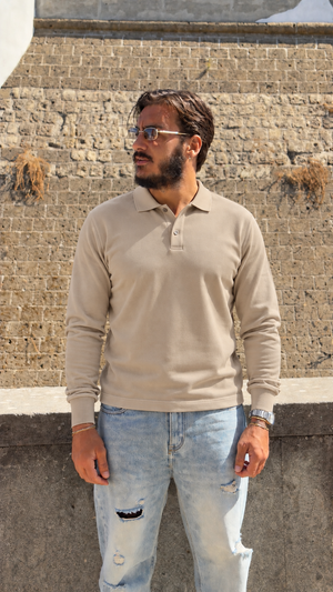 Polo manica lunga in 100% filo italiano