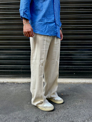 Pantalaccio sartoriale in lino fondo ampio