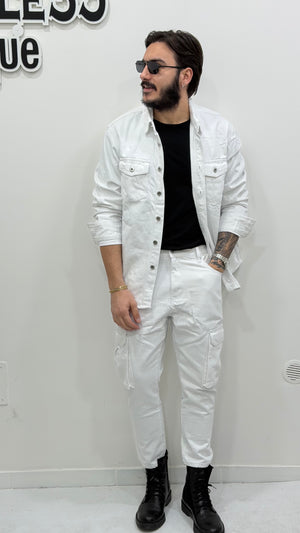Camicione in jeans bianco