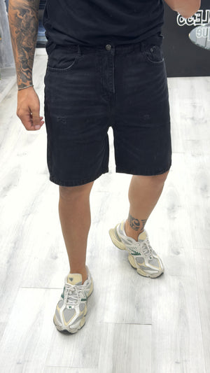 Bermuda jeans Nero sfumato