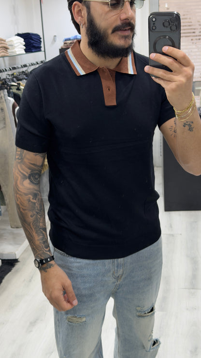 Polo Basic con collo a contrasto