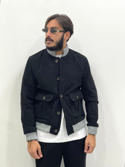 Chaqueta de terciopelo con elásticos