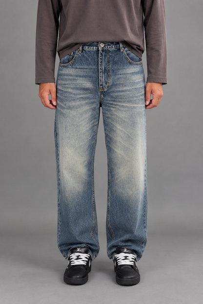 Jeans Baggy effetto sabbiato