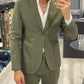 Abito monopetto in Lino - Verde militare