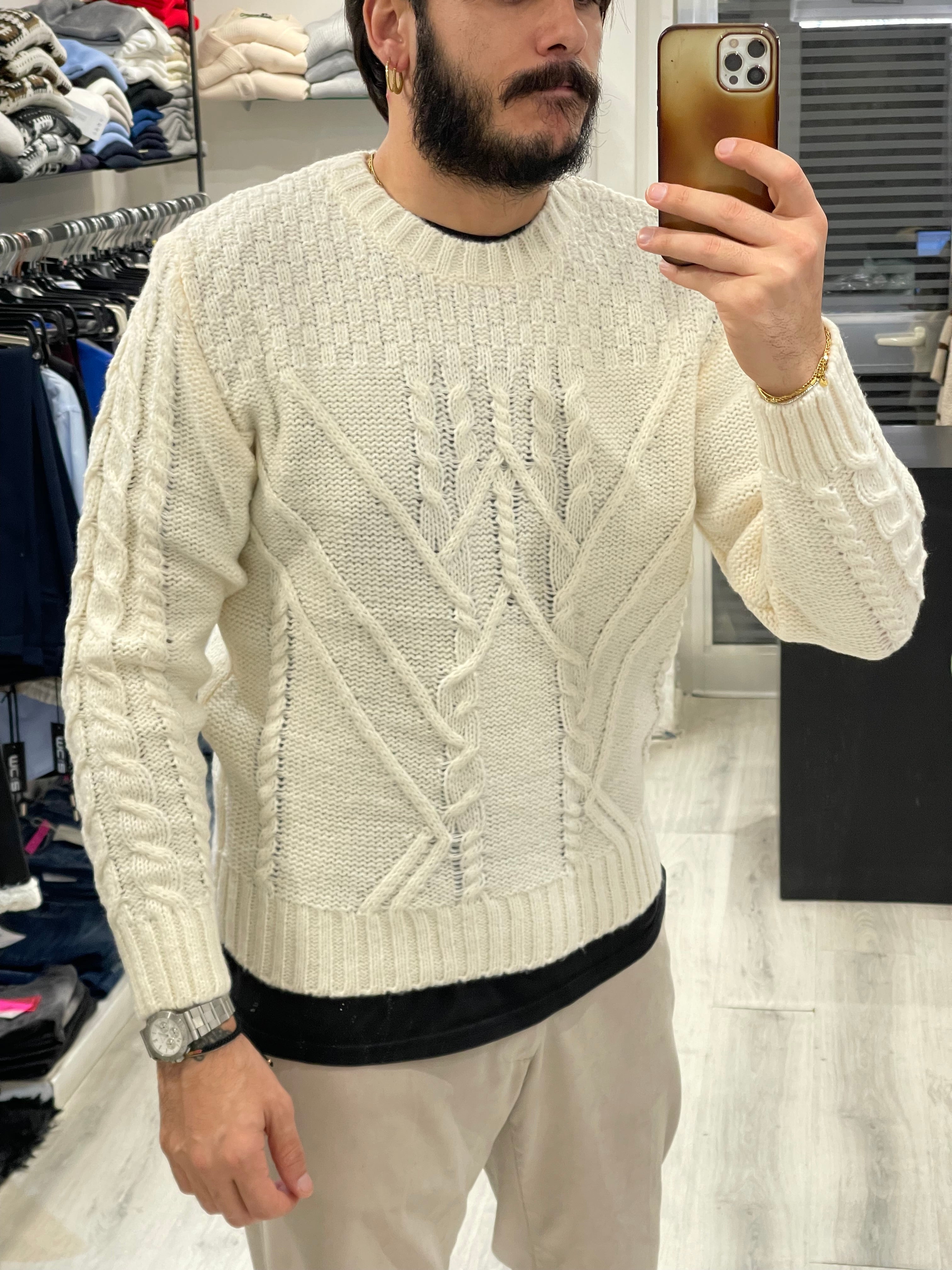 MAGLIONE ICE intrecciato