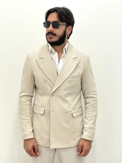 Veste tailleur en nid d’abeille - Croisée