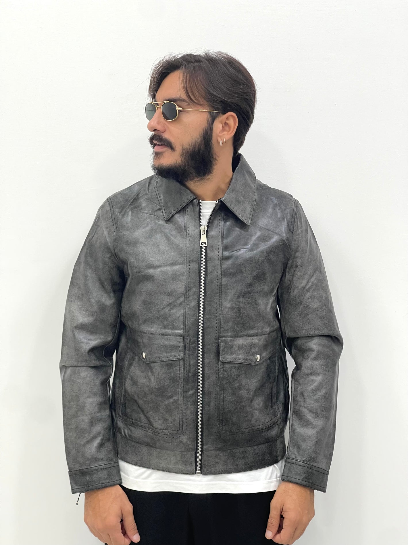 Jacket NIZZA in ecopelle marmorizzata