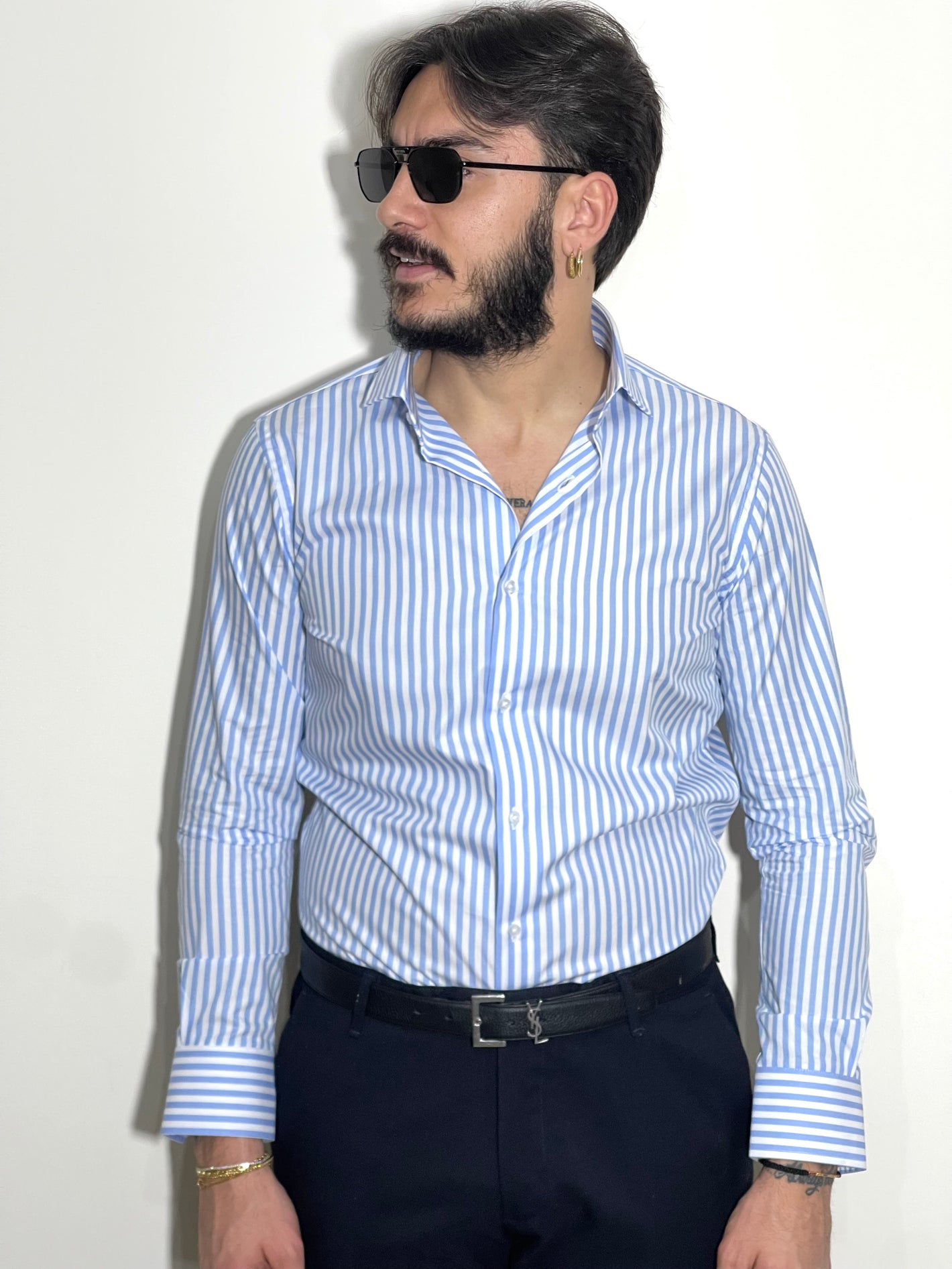 Camicia sartoriale in cotone Riga media