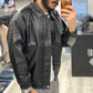 Jacket in pelle anni 80 con collo e cerniera a scomparsa