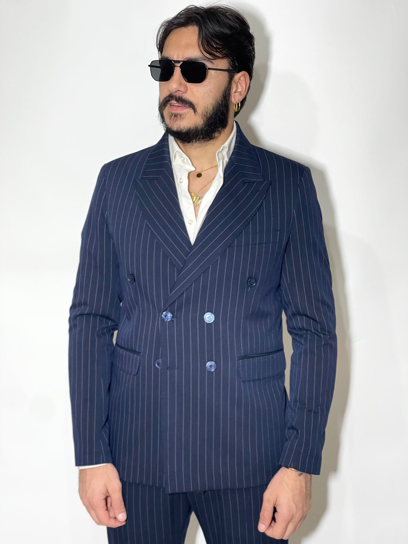 Abito rigato MIAMI - Blu notte