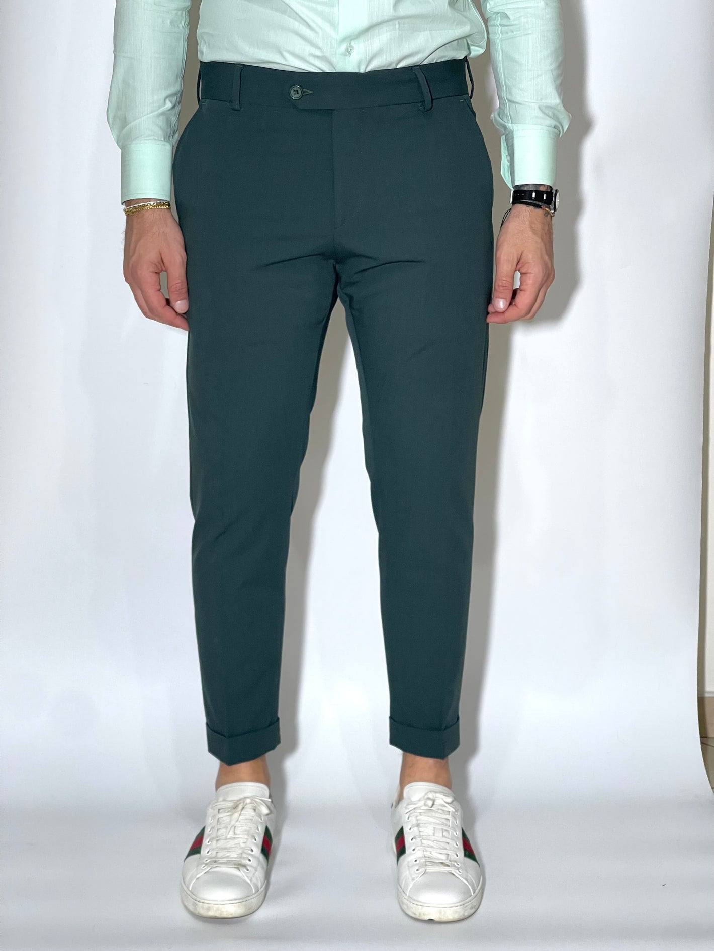 Pantalone Slimfit Sartoriale Bustino 5 cm e abbottonatura semilaterale
