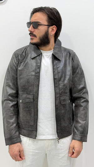 Jacket in ecopelle - Marmo