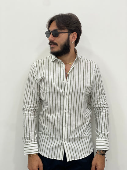 Camicia in 100% Lino riga piccola - Messico