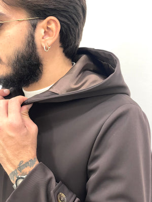 Trench impermeabile tessuto tecnico doppio e interno foderato