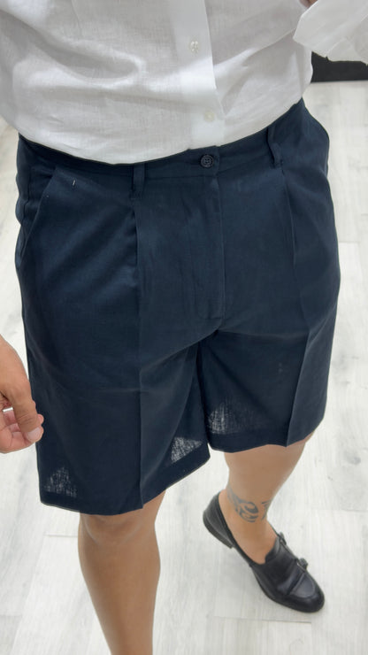 Bermuda Sartoriale in Lino con pence