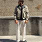 Bomberino con collo in ecopelle a contrasto -BEIGE