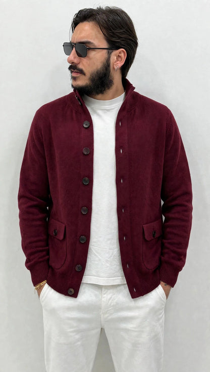 Giacca Cardigan a costine con tasche