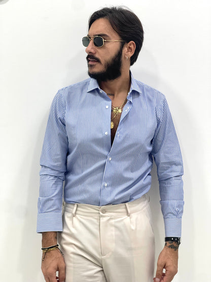 Camicia sartoriale Rigata in 100% cotone