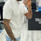 T shirt a costine mezzo collo