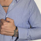 Camicia sartoriale in cotone Rigo stretto