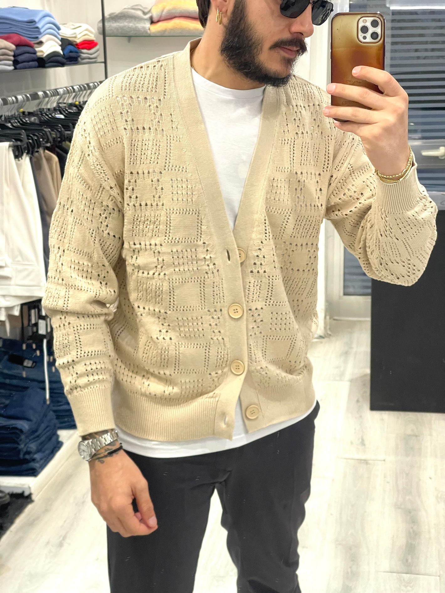 Cardigan OXFORD in cotone