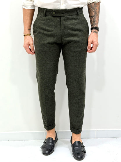 Pantalone sartoriale invernale in Lana flanellata