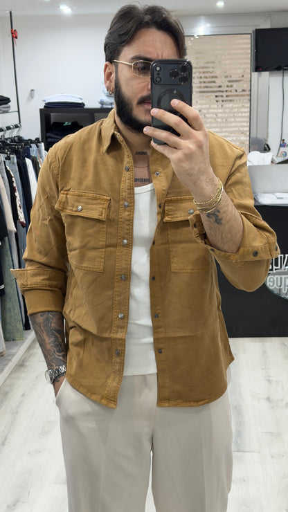 Camicione in jeans Camel
