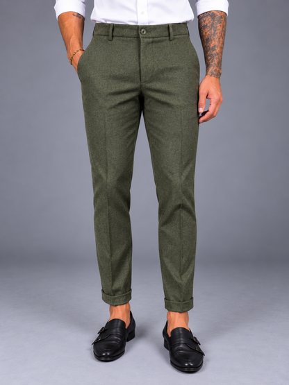 Pantalone sartoriale Tessuto spigato con mezzoelastico