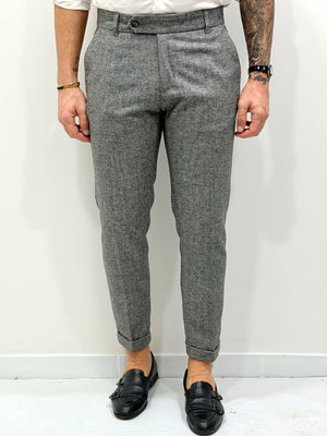 Pantalone sartoriale invernale in Lana flanellata