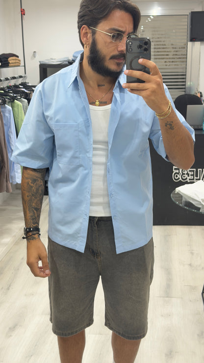 Camicia mezzamanica con taschino