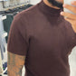 T shirt a costine mezzo collo