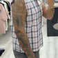 Camicia smanicata a quadri