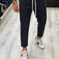 Pantalon palazzo en jean - délavage brut