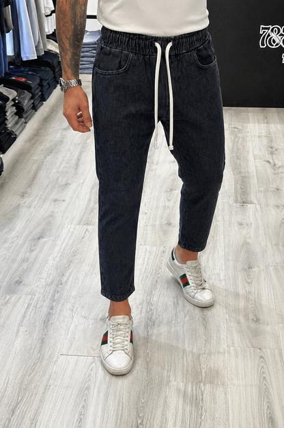 Pantalon palazzo en jean - délavage brut