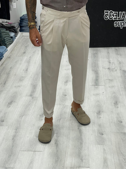 Pantalón sastre LUXURY con doble hebilla lateral