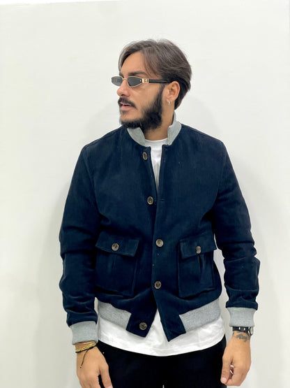 Chaqueta de terciopelo con elásticos