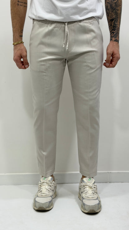 Pantalon ample de tailleur avec élastique complet à la taille et lien P/E 2026
