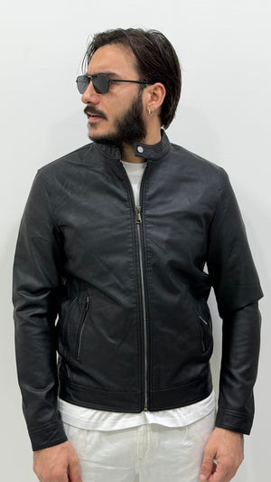 Biker ecopelle - NERO