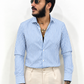 Chemise sur mesure rayée 100 % coton