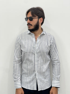 Camicia in 100% Lino riga piccola - Messico