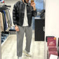Jacket in pelle anni 80 con collo e cerniera a scomparsa