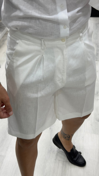 Bermuda Sartoriale in Lino con pence