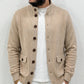 Giacca Cardigan a costine con tasche